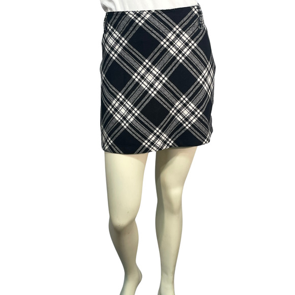 3-FOR-$30 Y2K Old Navy Sz 10 Plaid Mini Skirt 15"L Wool Blend Schoolgirl Preppy - Picture 2 of 8